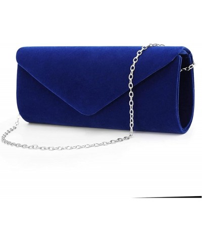 Ladies Girls Evening Clutch Bags, men Velvet Envelope Evening Bag Elegant Handbag Classic Clutch Purse Blue $40.37 Evening Bags