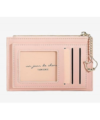 Cute Cat Chain Women Wallet PU Leather Credit Card Case Holder Organizer Zipper Coins Purse with ID Window (Blue) Pink $8.64 ...