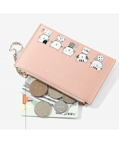 Cute Cat Chain Women Wallet PU Leather Credit Card Case Holder Organizer Zipper Coins Purse with ID Window (Blue) Pink $8.64 ...