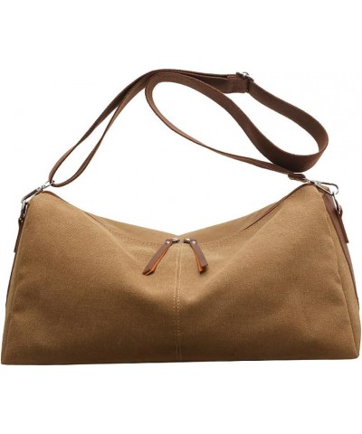 Women Canvas Shoulder Handbag Large Crossbody Tote Purse Shopping Work Tote Bag (Black) Khaki $27.14 Totes