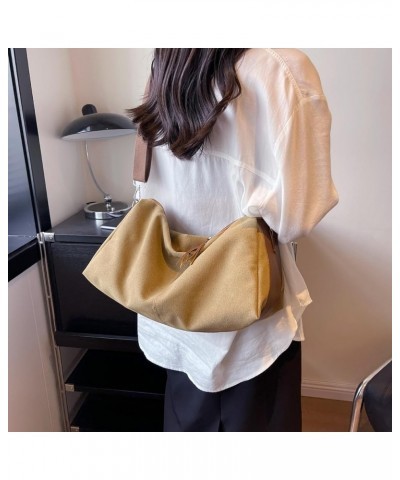 Women Canvas Shoulder Handbag Large Crossbody Tote Purse Shopping Work Tote Bag (Black) Khaki $27.14 Totes