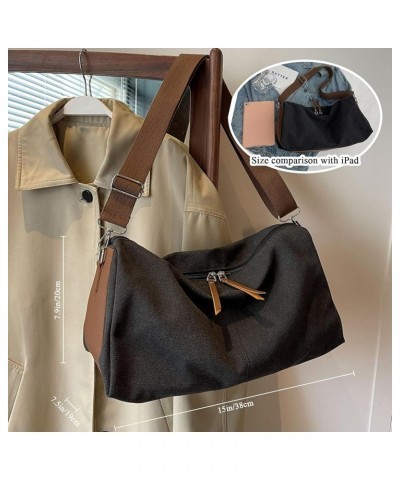 Women Canvas Shoulder Handbag Large Crossbody Tote Purse Shopping Work Tote Bag (Black) Khaki $27.14 Totes