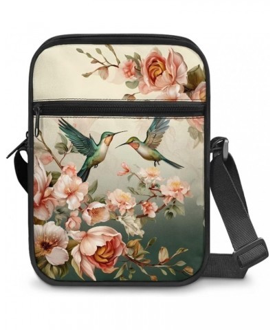 Womens Messenger Bag Small Crossbody Bags Phone Purse Wallet for Outdoor Hiking Sports Hummingbird Floral $10.71 Crossbody Bags