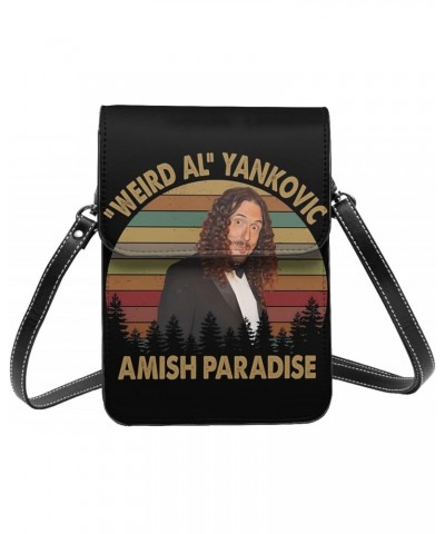 Small Cell Phone Purse Weird Al Yankovic Fashion Womens Crossbody Cellphone Bag Mini Shoulder Bag 7.5x5.3 Inches $16.35 Cross...