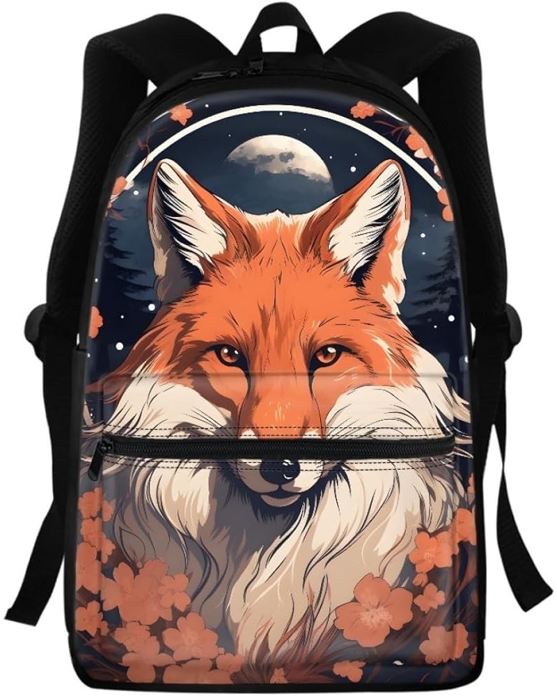 Teens Kids Boys Girls Totem Fox Book Bags Backpacks Adjustable Shoulder Strap Lightweight Knapsack Rucksack,Orange Flower Tot...