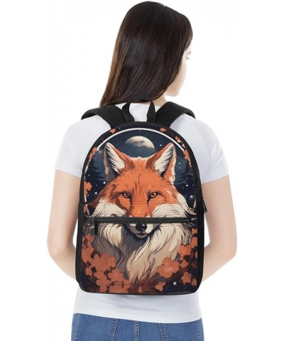 Teens Kids Boys Girls Totem Fox Book Bags Backpacks Adjustable Shoulder Strap Lightweight Knapsack Rucksack,Orange Flower Tot...