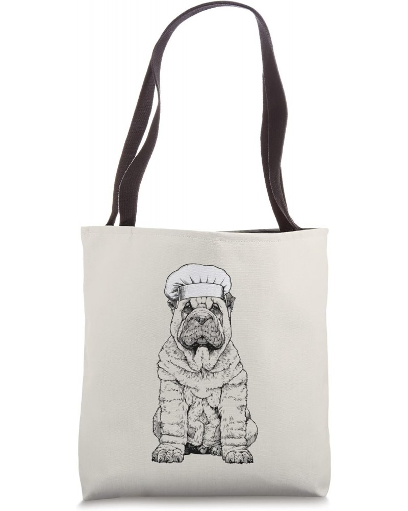 Shar Pei Dog Cook Chef Funny Cooking Tote Bag $13.51 Totes