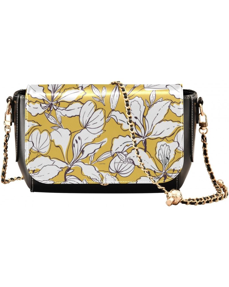 Floral on Yellow Shoulder Bag Crossbody Womens Messenger Bag Crossbody with Adjustable Strap Sport Sling Bag $22.39 Crossbody...