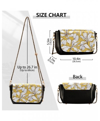 Floral on Yellow Shoulder Bag Crossbody Womens Messenger Bag Crossbody with Adjustable Strap Sport Sling Bag $22.39 Crossbody...