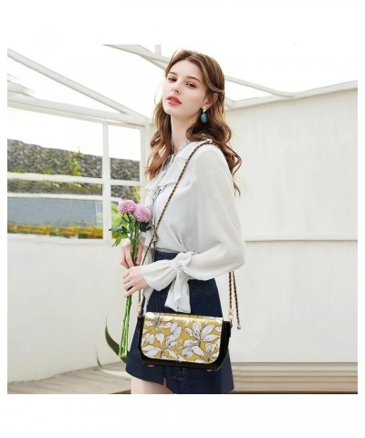 Floral on Yellow Shoulder Bag Crossbody Womens Messenger Bag Crossbody with Adjustable Strap Sport Sling Bag $22.39 Crossbody...