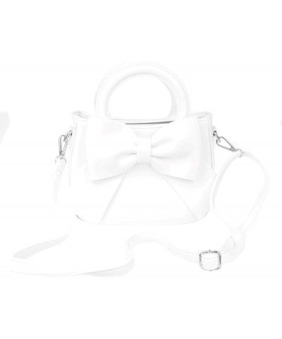 Womens Faux Leather Big Bow Cross body Bag White $23.34 Clutches