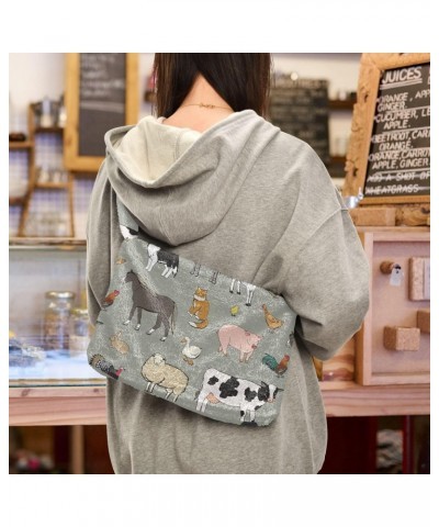 Farm Animals Shoulder Tote Bags for Women Furry Crossbody bag Hobo Handbag Purses for Travel College Work $8.40 Totes