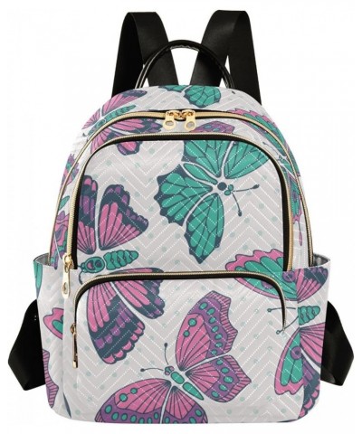 Colorful Butterflies Print Women's Backpack Wallet Casual Small Backpack Fashion Women's Travel Bag School Backpack Color350 ...