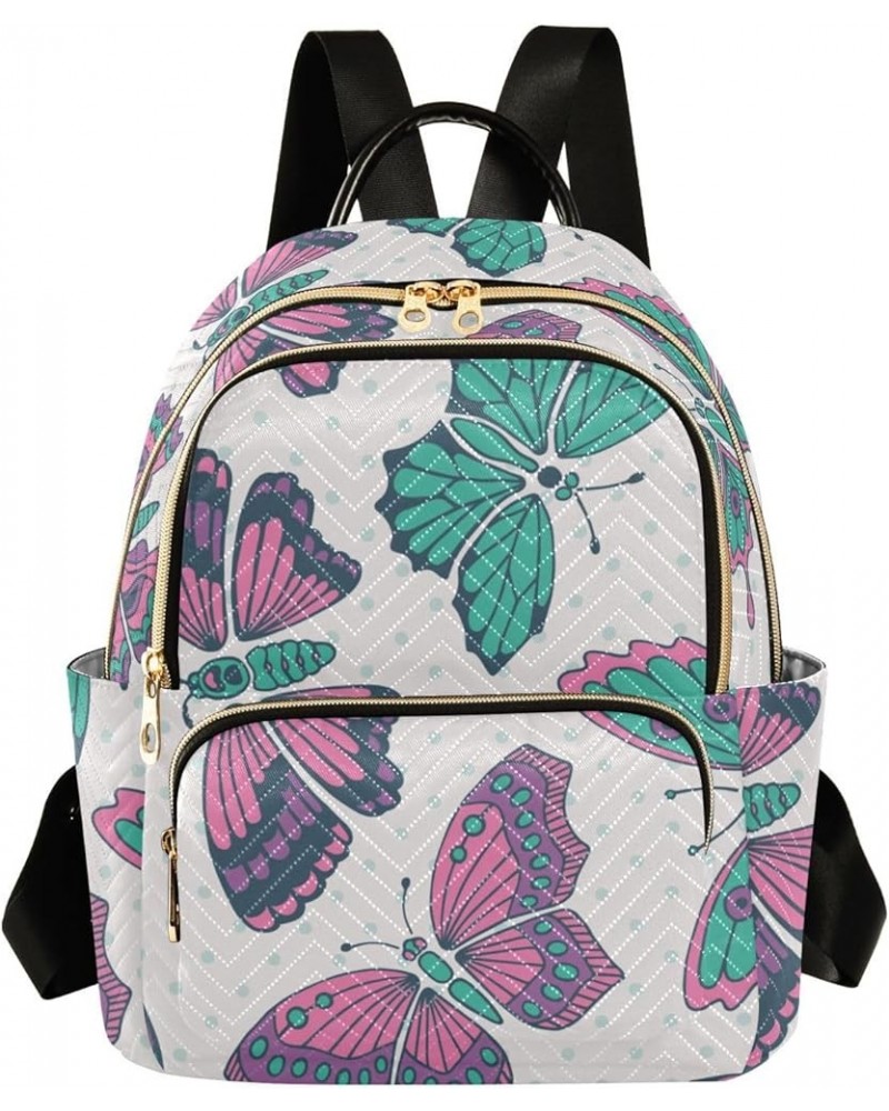 Colorful Butterflies Print Women's Backpack Wallet Casual Small Backpack Fashion Women's Travel Bag School Backpack Color350 ...