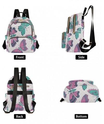 Colorful Butterflies Print Women's Backpack Wallet Casual Small Backpack Fashion Women's Travel Bag School Backpack Color350 ...