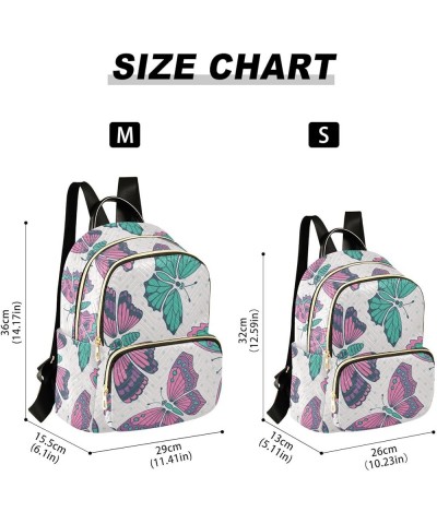 Colorful Butterflies Print Women's Backpack Wallet Casual Small Backpack Fashion Women's Travel Bag School Backpack Color350 ...