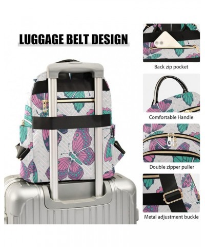 Colorful Butterflies Print Women's Backpack Wallet Casual Small Backpack Fashion Women's Travel Bag School Backpack Color350 ...