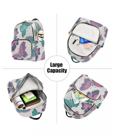 Colorful Butterflies Print Women's Backpack Wallet Casual Small Backpack Fashion Women's Travel Bag School Backpack Color350 ...