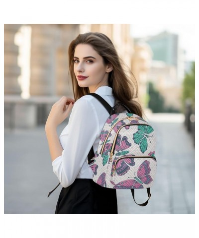 Colorful Butterflies Print Women's Backpack Wallet Casual Small Backpack Fashion Women's Travel Bag School Backpack Color350 ...