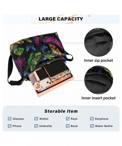 Mystic Moth Butterfly Large Shoulder Bag, Hobo Bags for Women Men Soft PU Leather Crossbody Purse,FT1O281 $12.47 Crossbody Bags