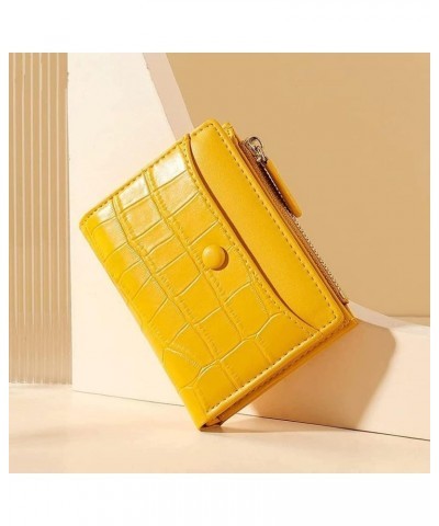 Women's Pu Leather Wallet Portable Stone Zipper Card Holder Short Coins Pocket Classic Mini Coin Purses 9x11.5cm Pink $22.06 ...