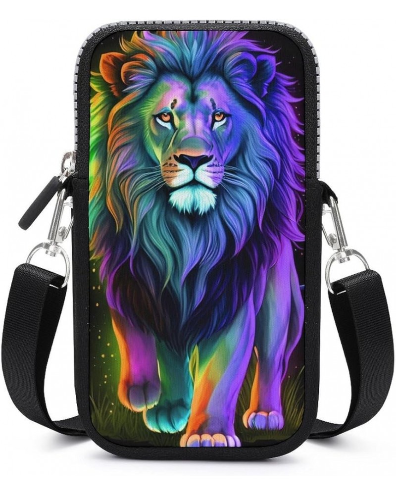 Cell Phone Golf Multipurpose Mystic Fantasy Galaxy Sky Tiger Wild Animals Boho Style Crossbody Bag - For 6 Inch Cell Phones w...