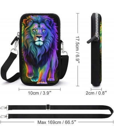 Cell Phone Golf Multipurpose Mystic Fantasy Galaxy Sky Tiger Wild Animals Boho Style Crossbody Bag - For 6 Inch Cell Phones w...