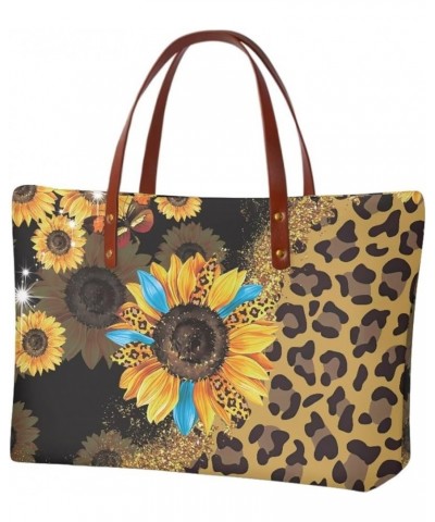 African Women Tote Bag Tribal Ethnic Top Handle Bags Casual Handbag Purse, Gift for Mom Wife Leopard Sunflower-brown $26.09 T...