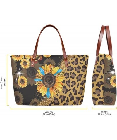 African Women Tote Bag Tribal Ethnic Top Handle Bags Casual Handbag Purse, Gift for Mom Wife Leopard Sunflower-brown $26.09 T...