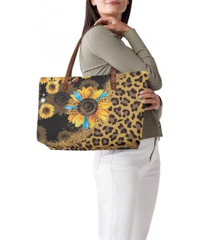 African Women Tote Bag Tribal Ethnic Top Handle Bags Casual Handbag Purse, Gift for Mom Wife Leopard Sunflower-brown $26.09 T...