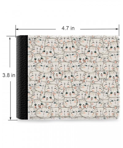 Unique Desige Pattern - Lovely Cats Wallpaper, Slim Front Pocket Wallet Billfold RFID Blocking $10.84 Wallets