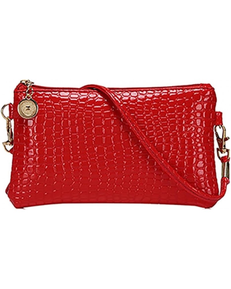 Shoulder Bag All-match Comfortable Handle Easily Carry Messenger Shoulder Bag Women Wallet compatible with Party Red $4.54 Sh...