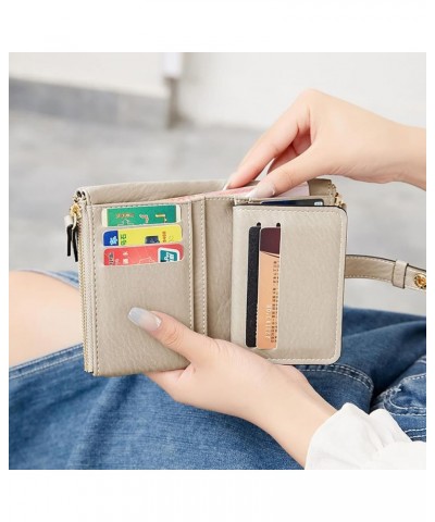 Small Wallets for Women | Bifold Ladies Purse | Double Zipper Coin Pocket | ID Window | Credit Card Holder (Blue) Off-White $...