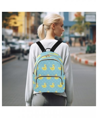 Cute Ducks Mini Backpack Purse for Women, Blue Travel Backpack Fashion Backpack Lightweight Shoulder Bag Small Casual Daypack...