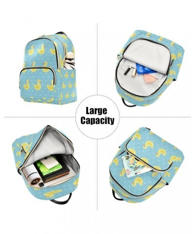 Cute Ducks Mini Backpack Purse for Women, Blue Travel Backpack Fashion Backpack Lightweight Shoulder Bag Small Casual Daypack...