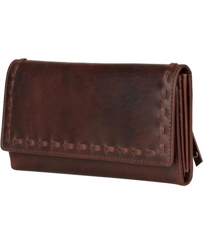 Hope RFID Leather Laced Wallet (Gray) Cognac $35.48 Wallets