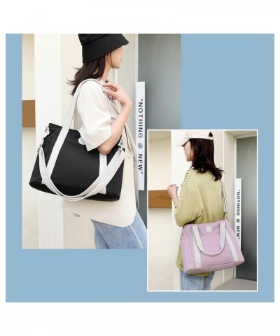 Large Capacity Tote Bag for Women Nylon Casual Handbag Fashion Ladies Shoulder Bag Pink $35.96 Totes