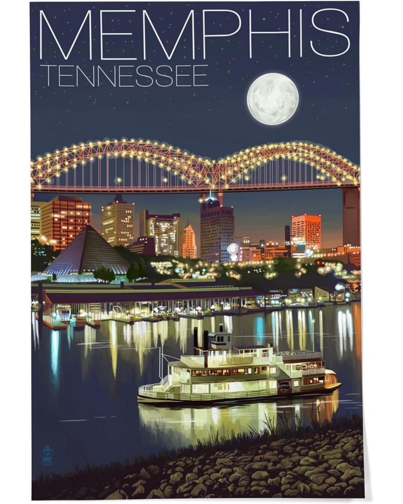 24x36 Inch Giclee Print, Memphis, Tennessee, Skyline at Night $24.50 Totes