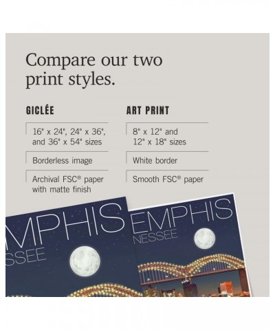 24x36 Inch Giclee Print, Memphis, Tennessee, Skyline at Night $24.50 Totes