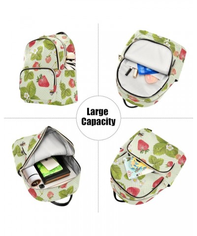 Mini Backpack Purse for Women Lightweight Girls Small Size Strawberry Leaves School Teens College Traveling Small $17.15 Back...