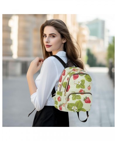 Mini Backpack Purse for Women Lightweight Girls Small Size Strawberry Leaves School Teens College Traveling Small $17.15 Back...