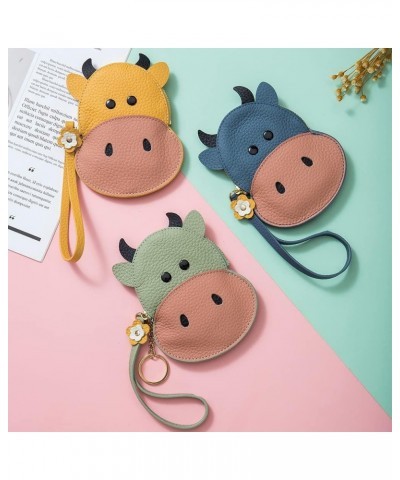 Simple Female Cartoon Animal Short Clutch Card Bag Storage Bag Mini Women Creative Small Ultra-thin Leather First Layer Cowhi...