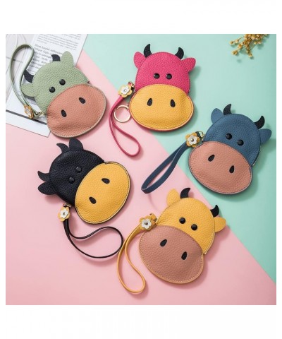 Simple Female Cartoon Animal Short Clutch Card Bag Storage Bag Mini Women Creative Small Ultra-thin Leather First Layer Cowhi...