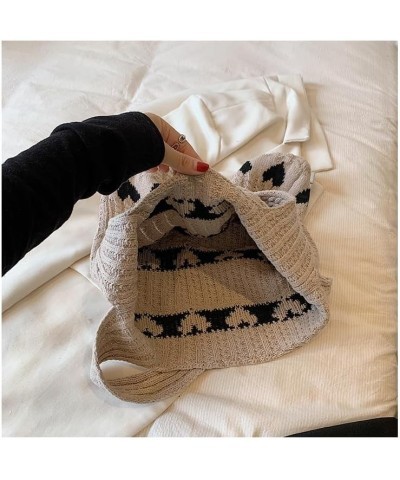 Heart Crochet Tote Bag,Heart Knit Tote Bag,Heart Tote Bag for Women Girl,Crochet Heart Tote Bag,Heart Shaped Tote Bag E $6.36...