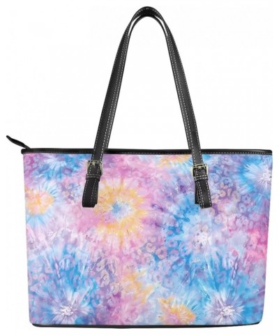 Women's Leather Shoulder Handbag Satchel Shoulder Tote Bag Ladies Travel Handbag Shoulder Bag Purse Tie Dye $23.52 Totes