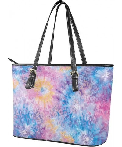 Women's Leather Shoulder Handbag Satchel Shoulder Tote Bag Ladies Travel Handbag Shoulder Bag Purse Tie Dye $23.52 Totes