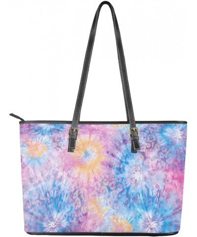 Women's Leather Shoulder Handbag Satchel Shoulder Tote Bag Ladies Travel Handbag Shoulder Bag Purse Tie Dye $23.52 Totes