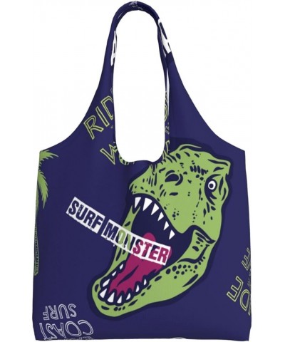 Dinosaurs Single Shoulder Commuter Canvas Tote Bags For Women And Men Dinosaurs 21 $10.33 Totes