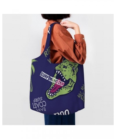 Dinosaurs Single Shoulder Commuter Canvas Tote Bags For Women And Men Dinosaurs 21 $10.33 Totes