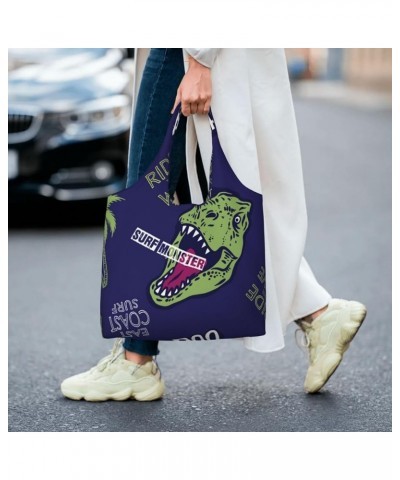 Dinosaurs Single Shoulder Commuter Canvas Tote Bags For Women And Men Dinosaurs 21 $10.33 Totes